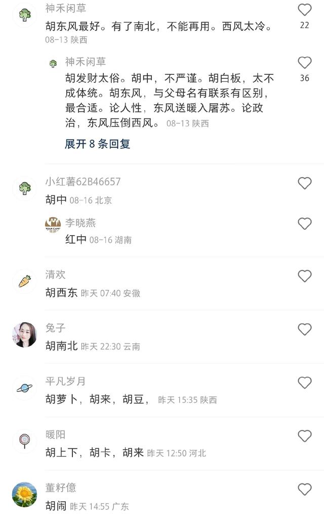 父母都姓胡，宝宝起什么名，这届网友都是懂起名的，要被笑死了