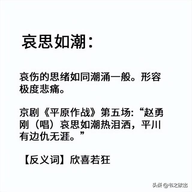 每日成语24：哀思如潮